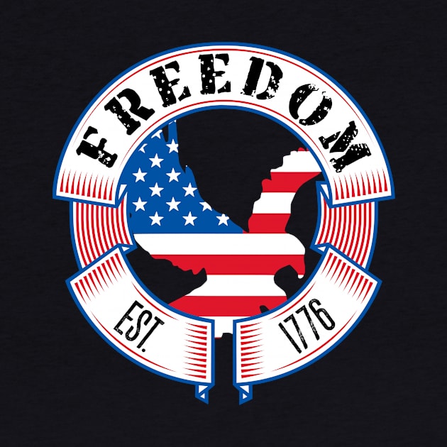 USA - Freedom Established 1776 - patriotic - American Flag - Eagle by Crimson Leo Designs